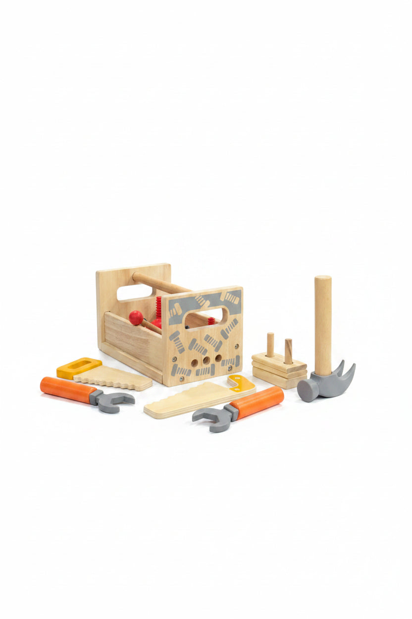 Wooden Carpenter Tool Box Set