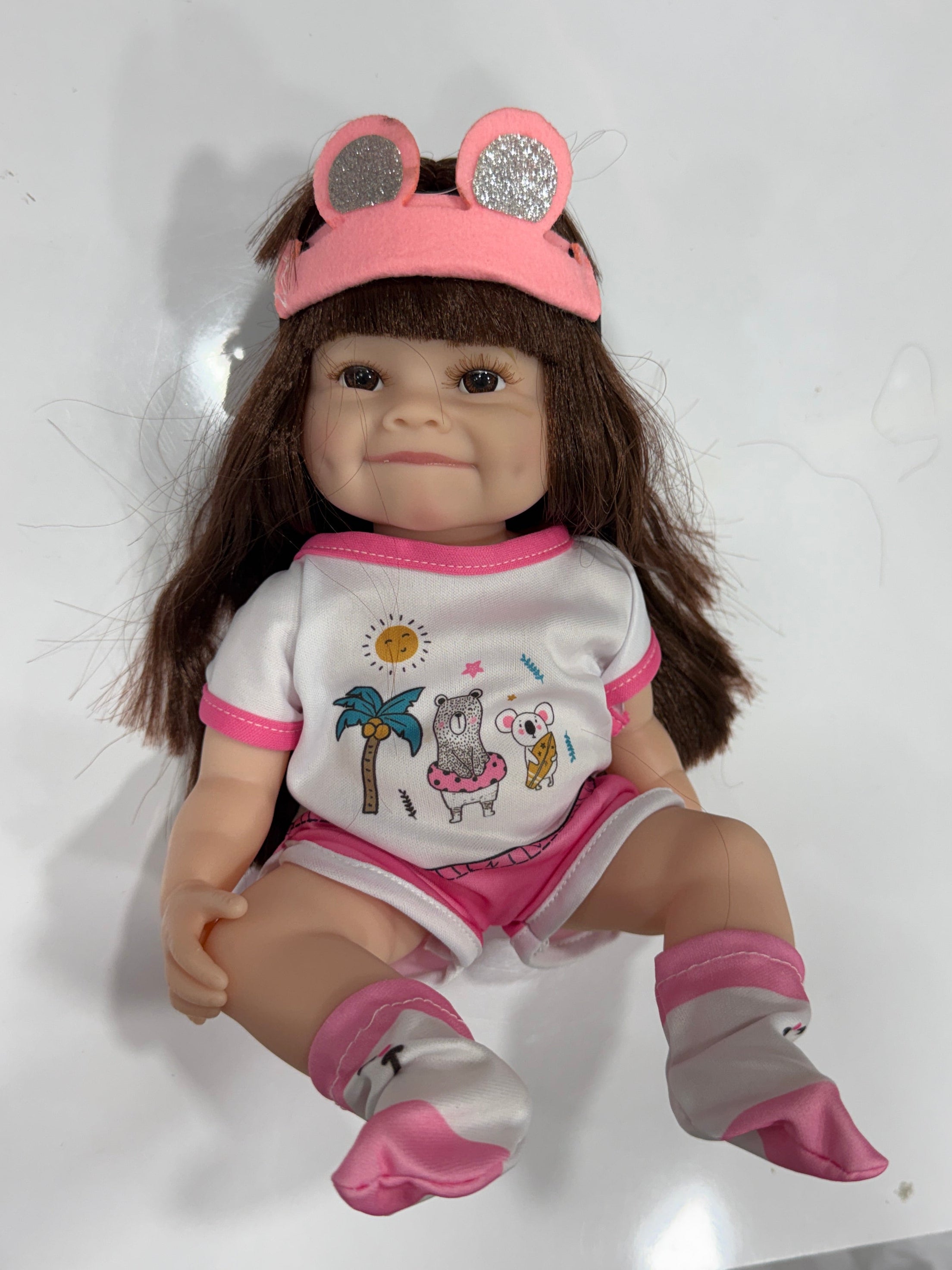Cute Baby Doll with Bunny Cap
