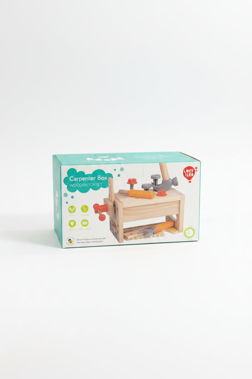 Wooden Carpenter Tool Box Set