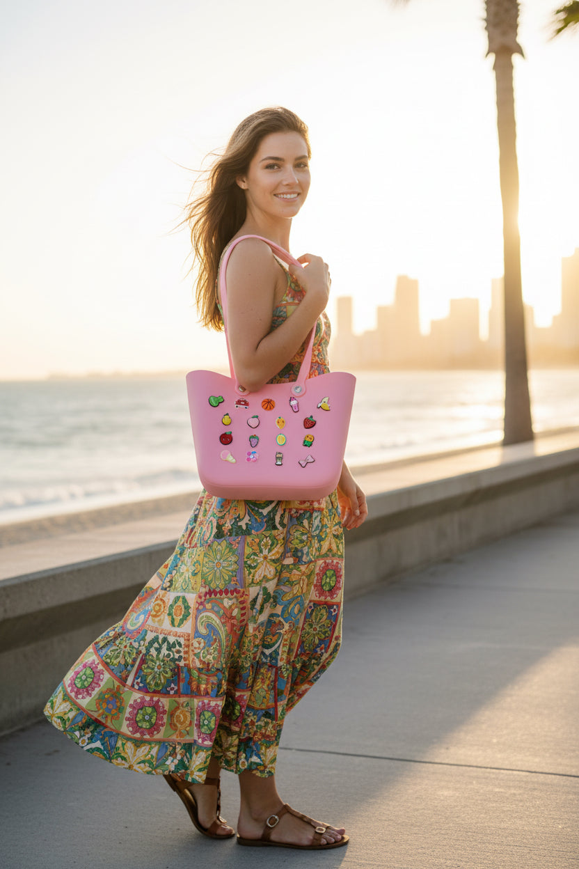 Cute EVA Charm Tote Bag 👜