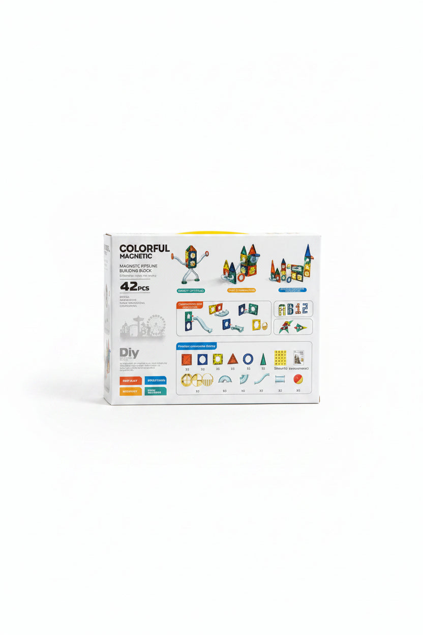 Colorful Magnetic Pipeline Building Block Set – 42 Pieces