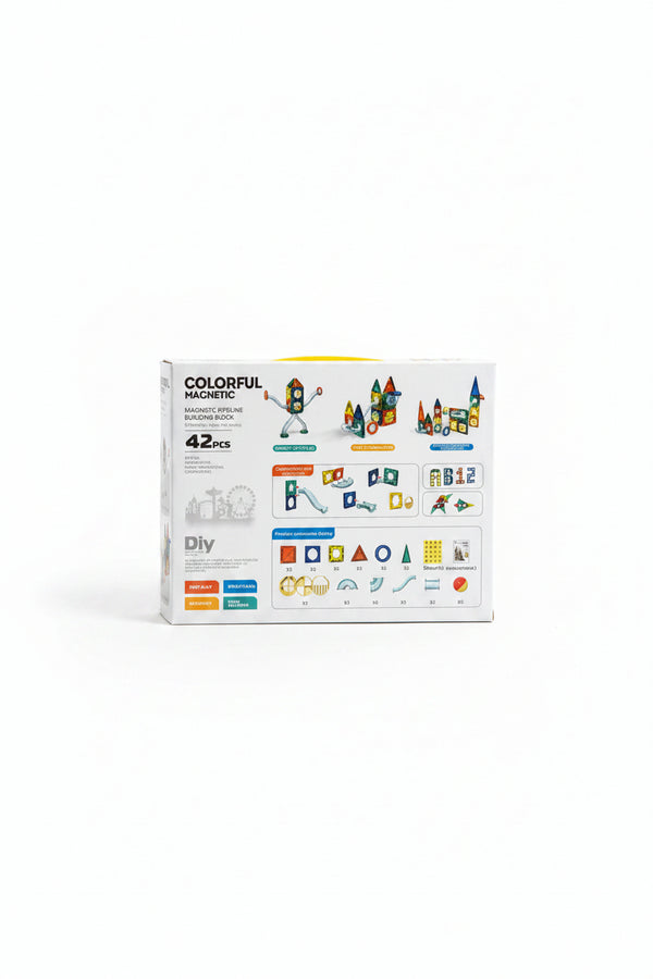 Colorful Magnetic Pipeline Building Block Set – 42 Pieces