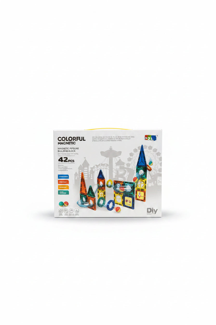 Colorful Magnetic Pipeline Building Block Set – 42 Pieces