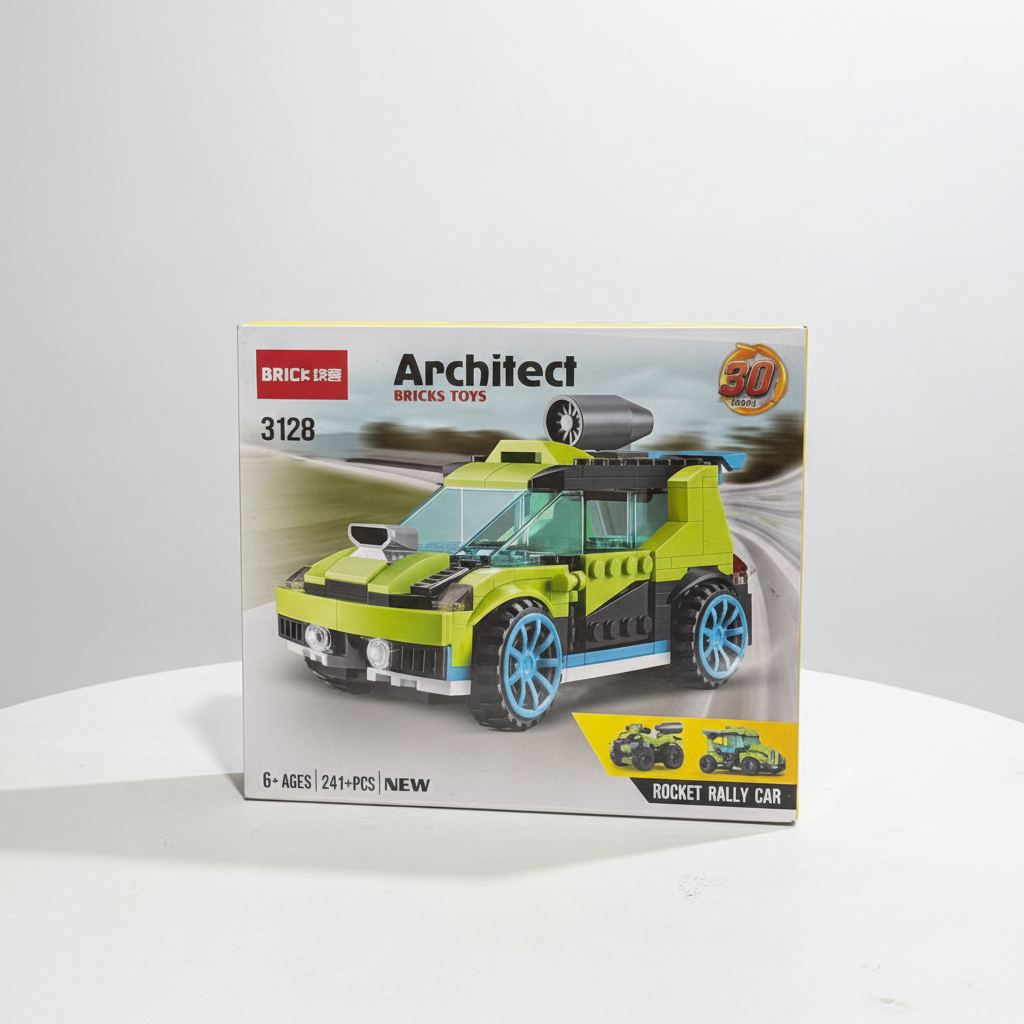 Architect 30-in-1 Rocket Rally Car Building Blocks Set (241 Pieces)
