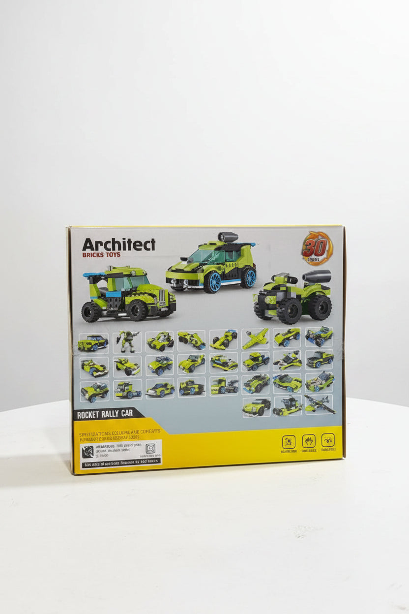 Architect 30-in-1 Rocket Rally Car Building Blocks Set (241 Pieces)