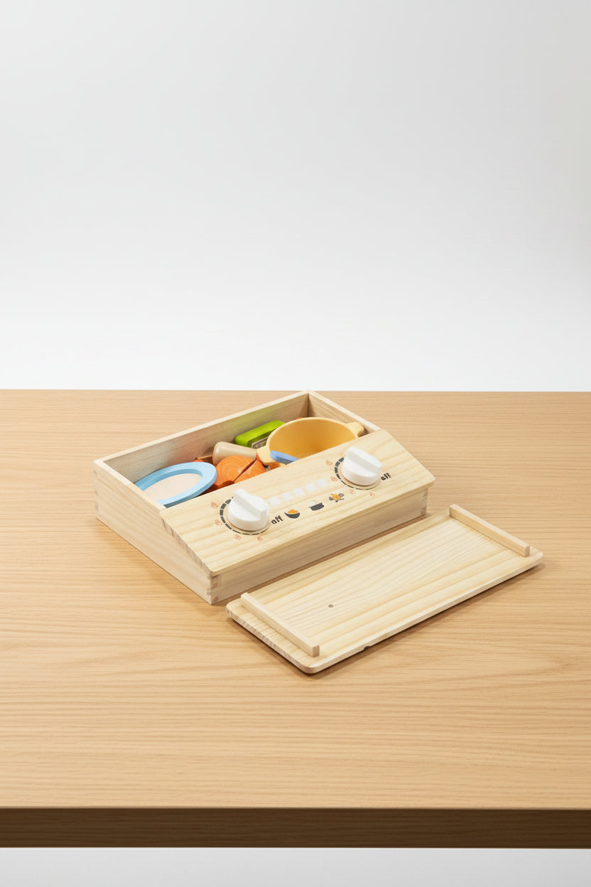 Wooden Kitchen Cooking Set – Pretend Play Kitchen Toy