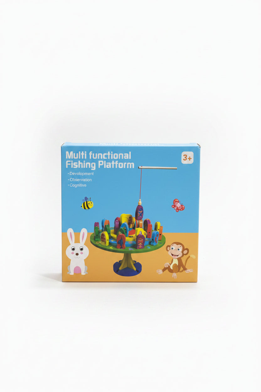 Multifunctional Fishing Platform Toy – Wooden Fishing Game