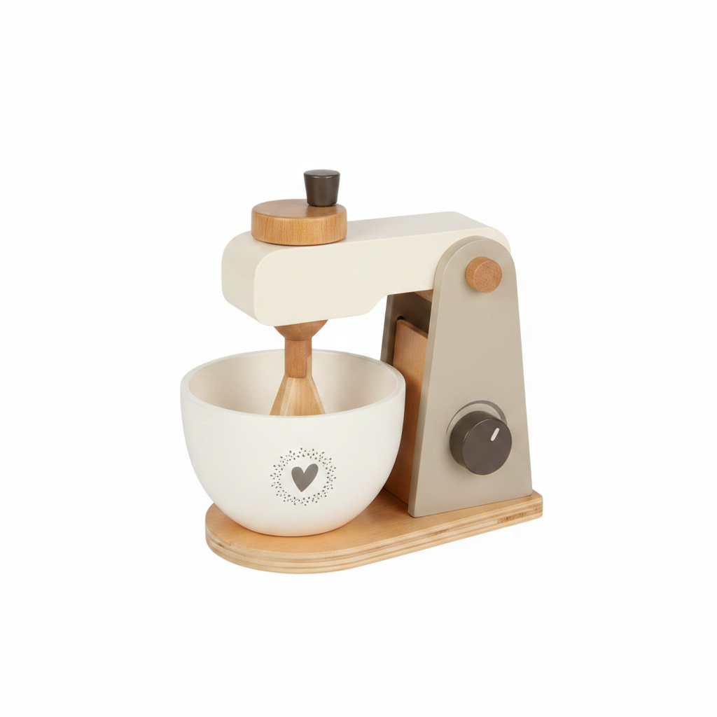 Wooden Toy Mixer – Pretend Play Kitchen Toy