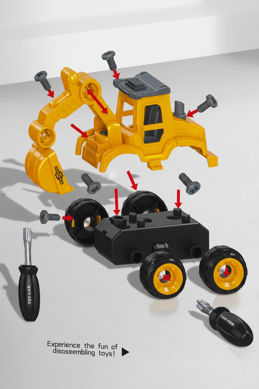 DIY Construction &amp; Rescue Vehicle Assembly Toy Set