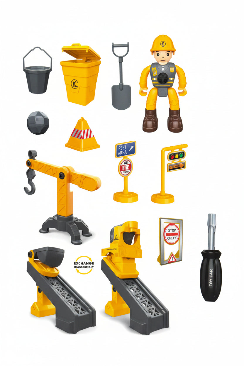 DIY Construction &amp; Rescue Vehicle Assembly Toy Set