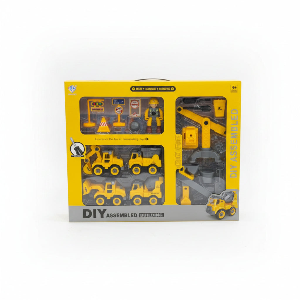 DIY Construction &amp; Rescue Vehicle Assembly Toy Set