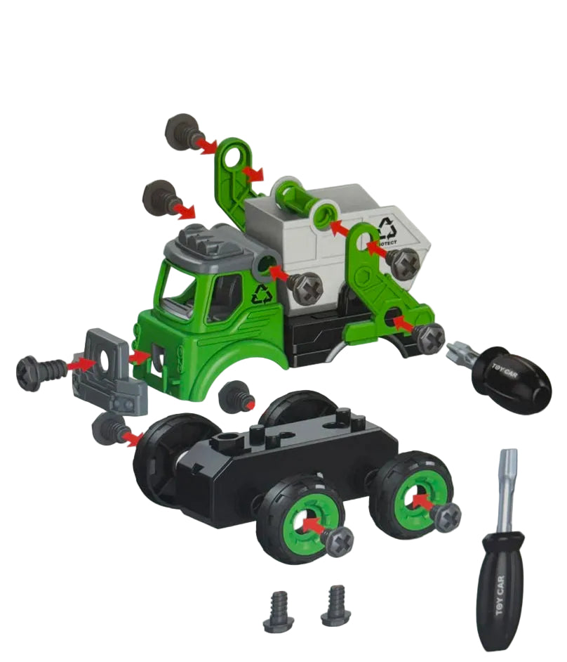 DIY Construction &amp; Rescue Vehicle Assembly Toy Set