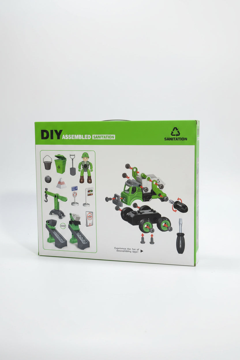 DIY Construction &amp; Rescue Vehicle Assembly Toy Set