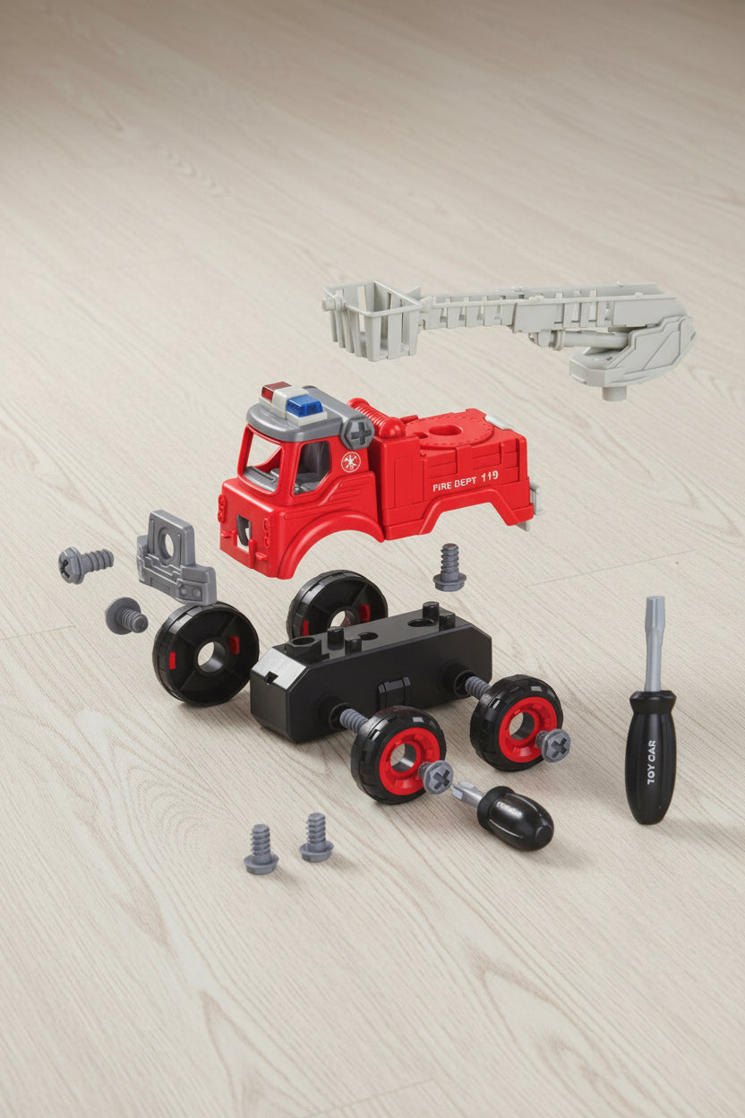 DIY Construction &amp; Rescue Vehicle Assembly Toy Set