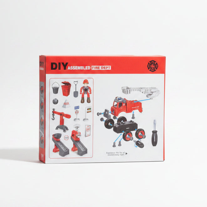 DIY Construction &amp; Rescue Vehicle Assembly Toy Set