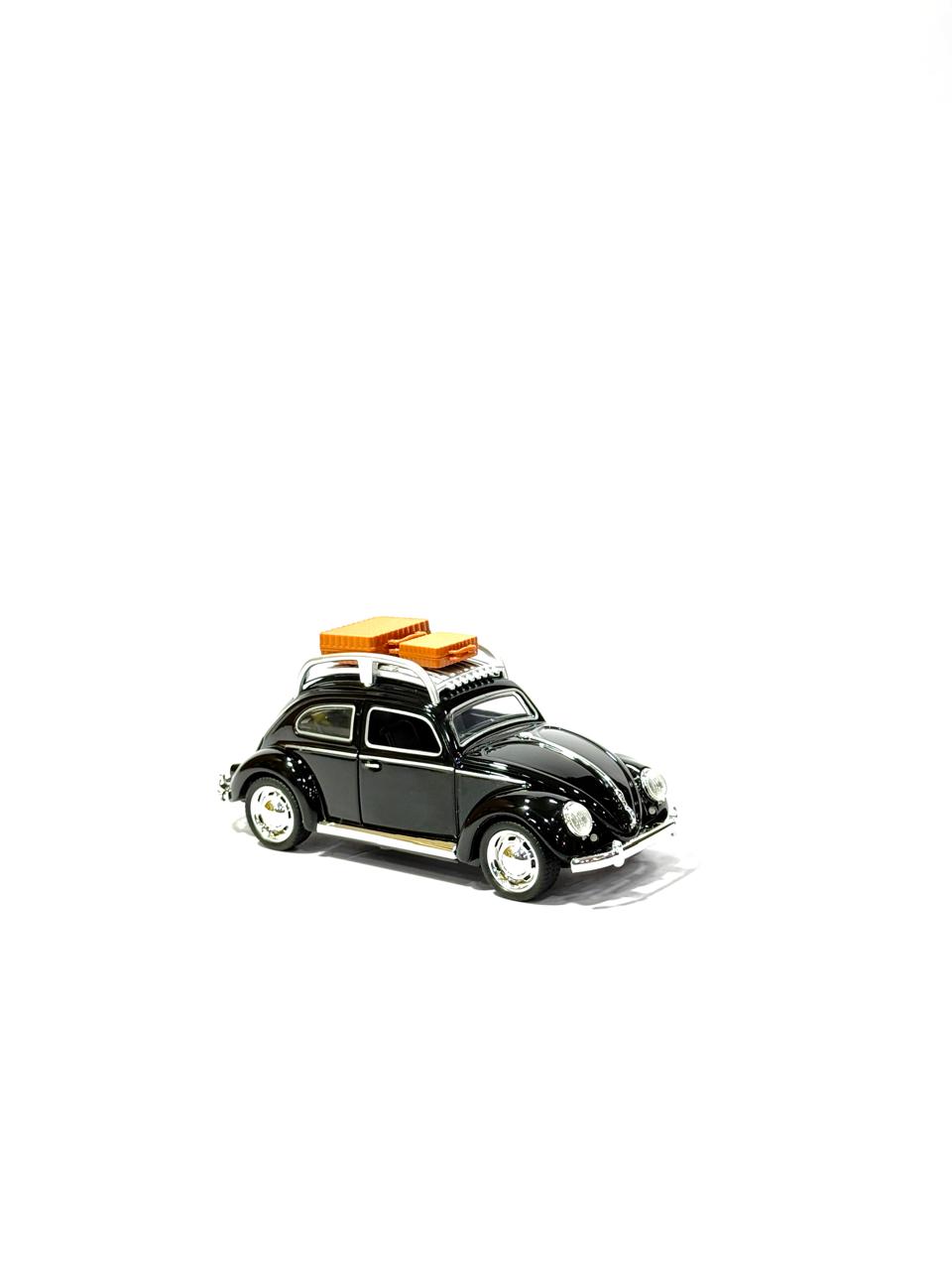 Classic Beetle Die-Cast Car Model - With Roof Luggage [1:32 Scale]