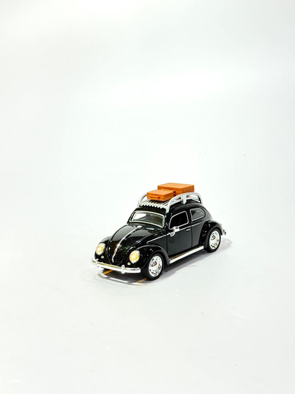 Classic Beetle Die-Cast Car Model - With Roof Luggage [1:32 Scale]