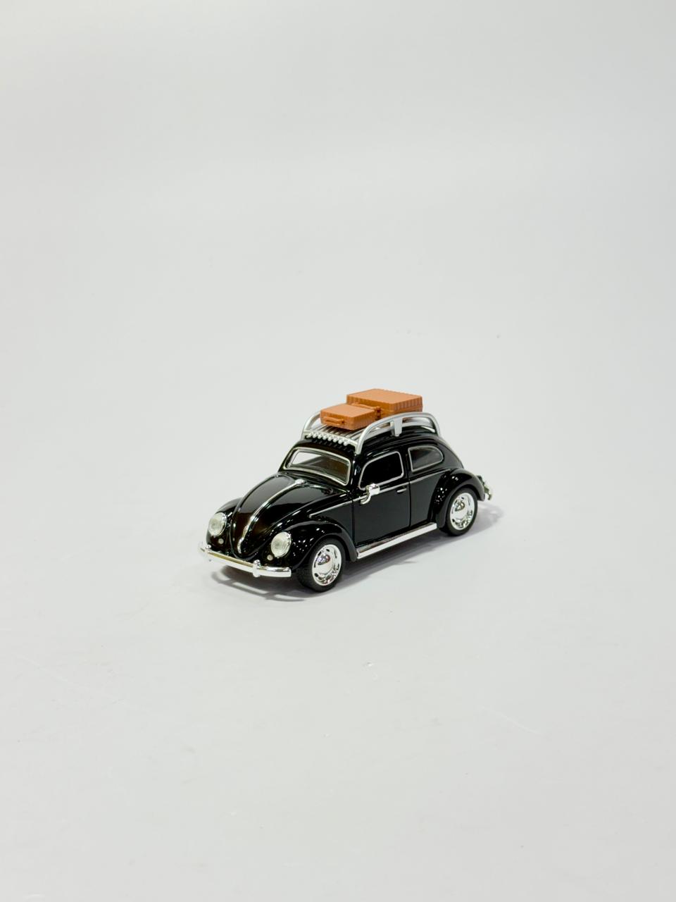 Classic Beetle Die-Cast Car Model - With Roof Luggage [1:32 Scale]