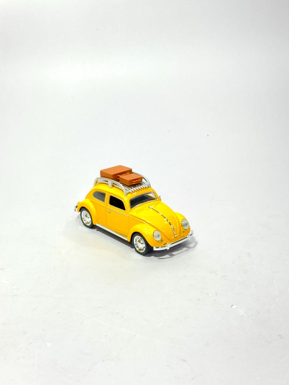 Classic Beetle Die-Cast Car Model - With Roof Luggage [1:32 Scale]