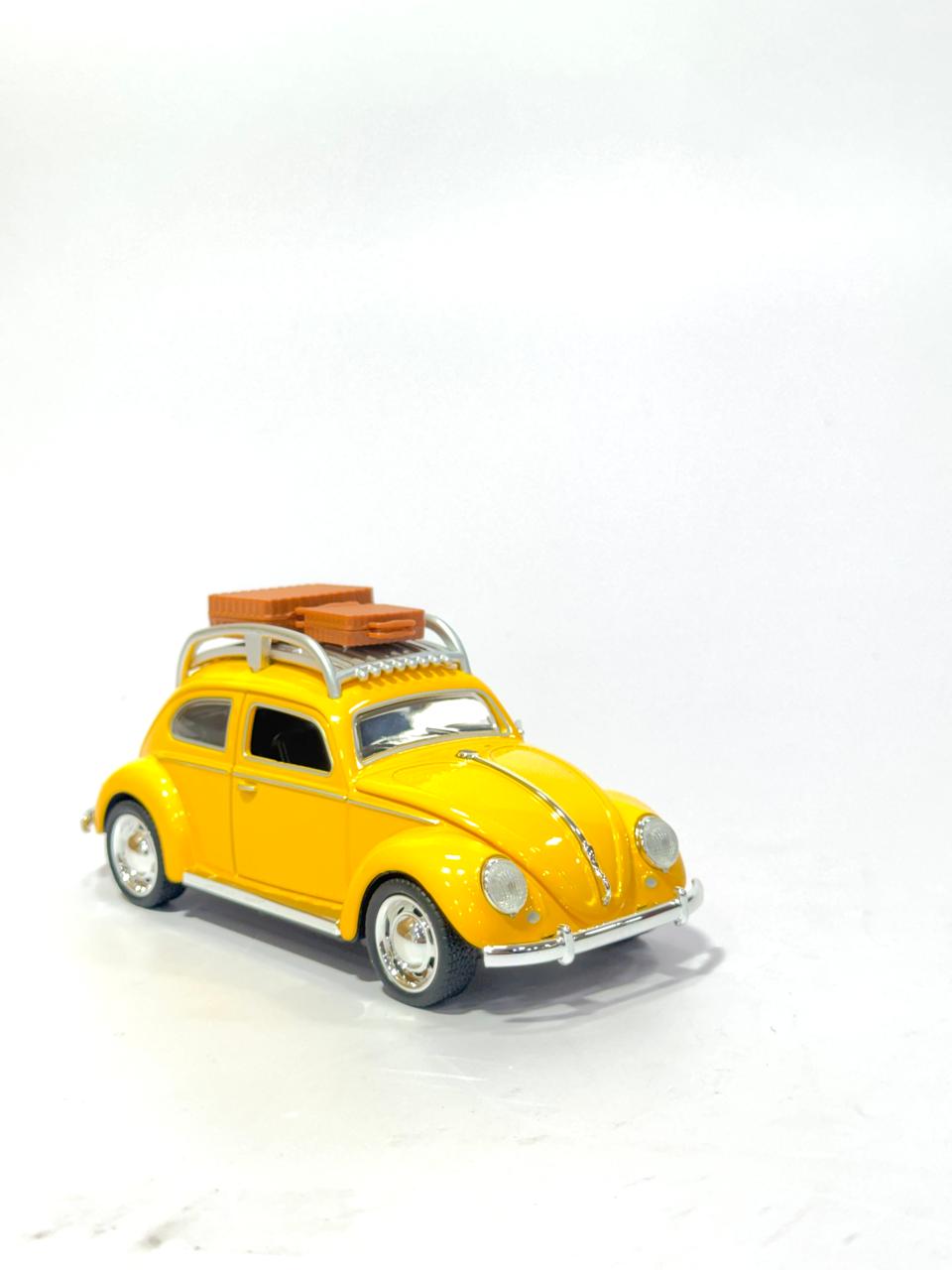 Classic Beetle Die-Cast Car Model - With Roof Luggage [1:32 Scale]